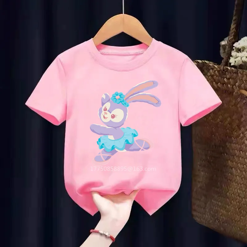 

Children's casual short-sleeved Disney character stellalou cute children's short-sleeved top is a summer hit