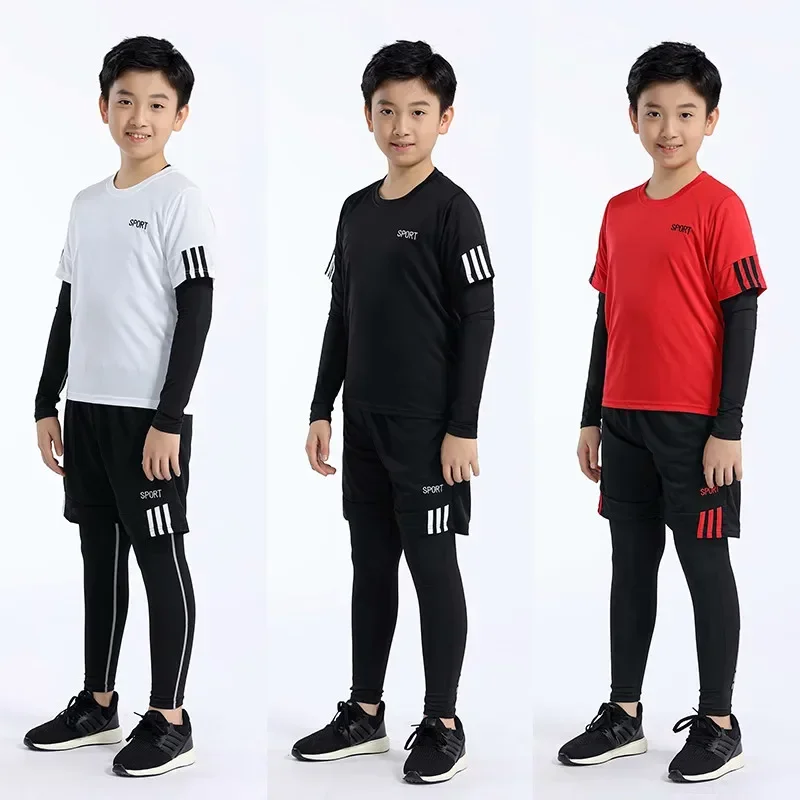 Kids Basketball Football Sportswear Suit Outdoor Workout Compression Sports Clothing Baseball Cycling Running Fitness Tracksuits