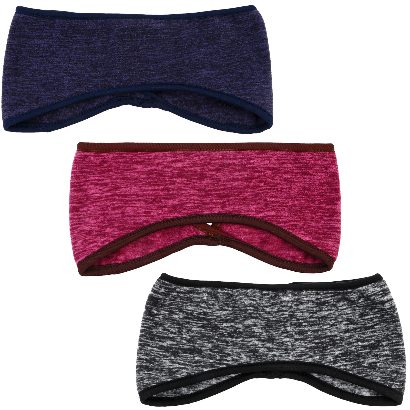 3 個のイヤーウォーマーヘッドバンド フリーサイズ ほとんどの人にフィットする伸縮性のある防寒ヘアバンド スキー、ハイキング、スノーボード、日常着用に