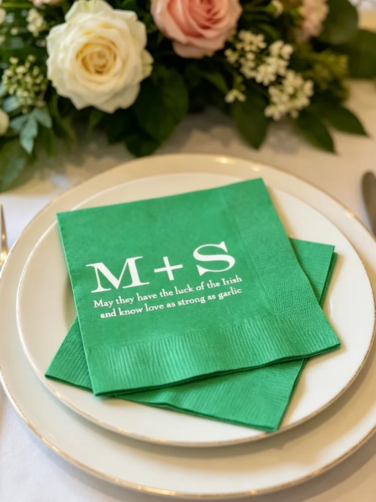 Custom Printed Personalized Party Napkins Multi Size Disposable Paper Towels For Wedding Engagement Housewarming Stock