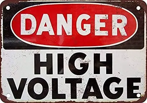 Metal Tin Sign Danger High Voltage Vintage Look Reproduction Retro Decor