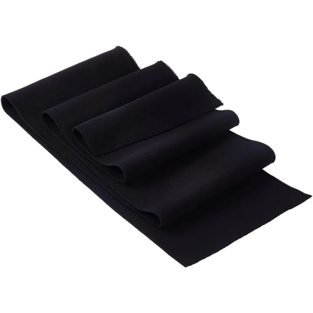 

Rib Cuff Fabric 39x6inch Stretch Fine Ribbing Knit Fabric Black Elastic Knit Material for Waistband Neckband Cuffs Jacket
