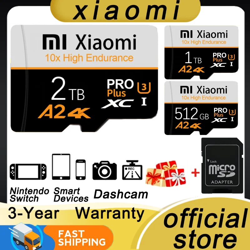 

Xiaomi 1TB 2TB Micro TF SD Card Memory Card Ultra Speed 512GB 256GB 128GB Gaming Phone Camera Switch Global Delivery New 2025