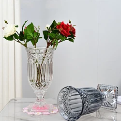 Modern Glass Fashion Transparent Glass Vase Study Office Desktop Decoration