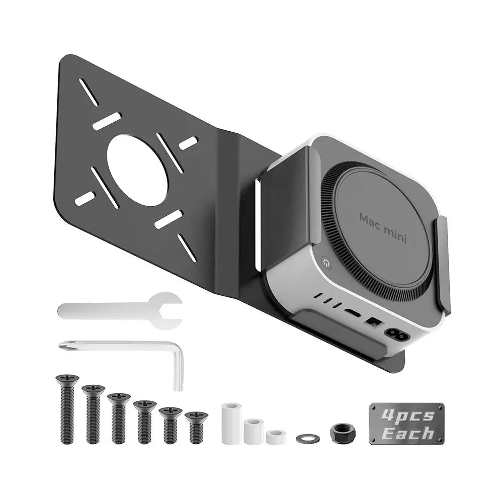 75*75/50*100 VESA Steel/Aluminum Alloy Mount Bracket For Mac Mini M4 Metal Under Desk Wall Holder Monitor Stand Heat Dissipation