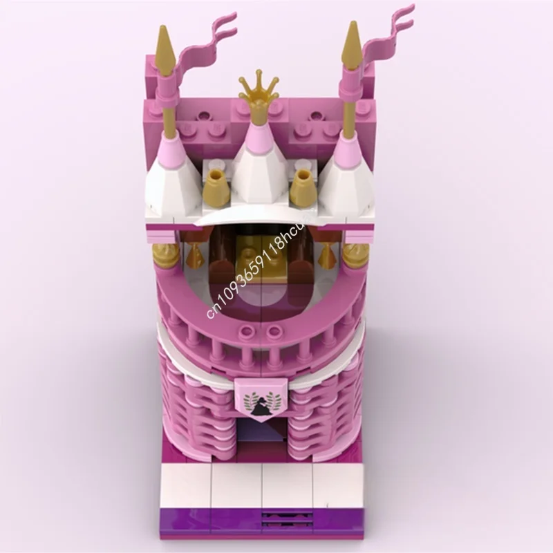 ตัวต่อ MOC ปราสาทเจ้าหญิงสีชมพู 296 ชิ้น แบบโมดูลาร์ ของเล่นตัวต่อเสริมสร้างจินตนาการ ไอเดียการศึกษา ของขวัญคริสต์มาส ตัวต่อสำหรับเด็ก