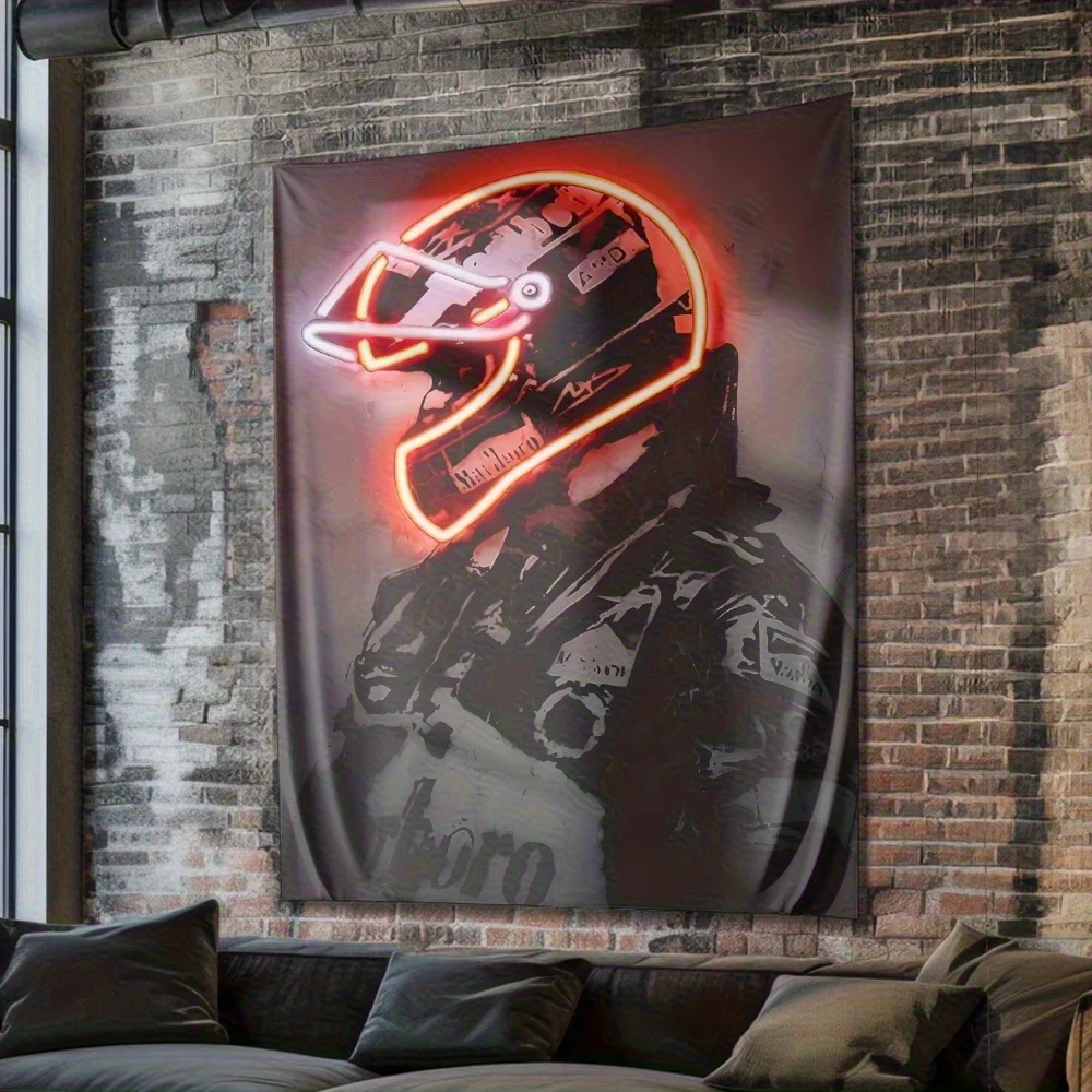Cyberpunk mech helmet Digital printing polyester wall tapestry suitable for use in living rooms bedrooms offices bars and party