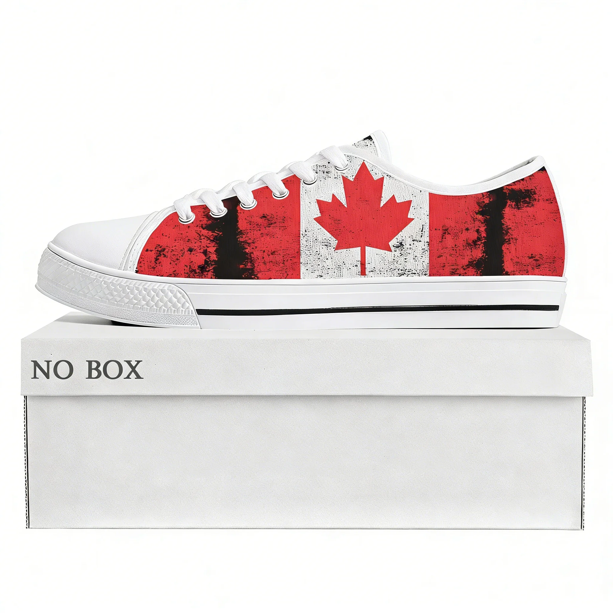 

Кеды с флагом Канады, низкие, унисекс, из канваса, повседневные, для пар, с возможностью индивидуального дизайна