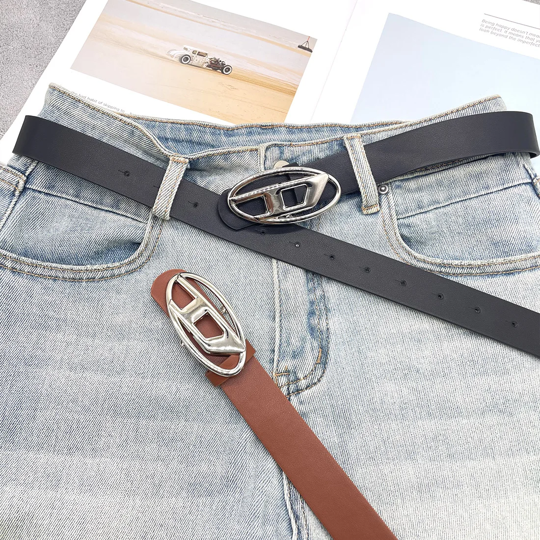 Nuova cintura da donna retrò versione coreana cintura in PU pantaloni da lavoro slim da donna cintura jeans semplice e versatile da donna