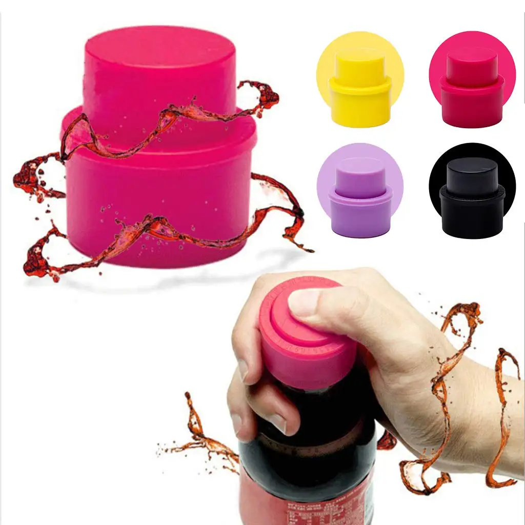 Leak-Proof Carbonated Drink Bottle Cap Press Type Inflatable Cap Can Be Reused Sprite Cola Soda Fresh-Keeping Cap Drink Sealer