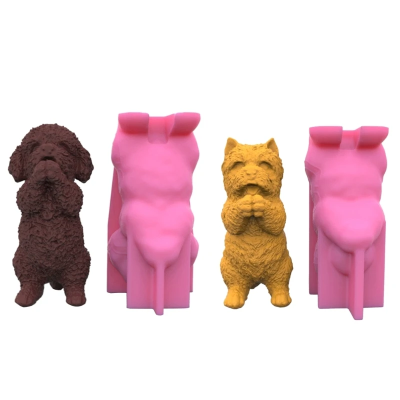 Stand Dog Decoration 3D Candle Soap Mould DIY Candle Epoxy Mold Handmade Candle Aroma Wax Soap Molds for Decorations