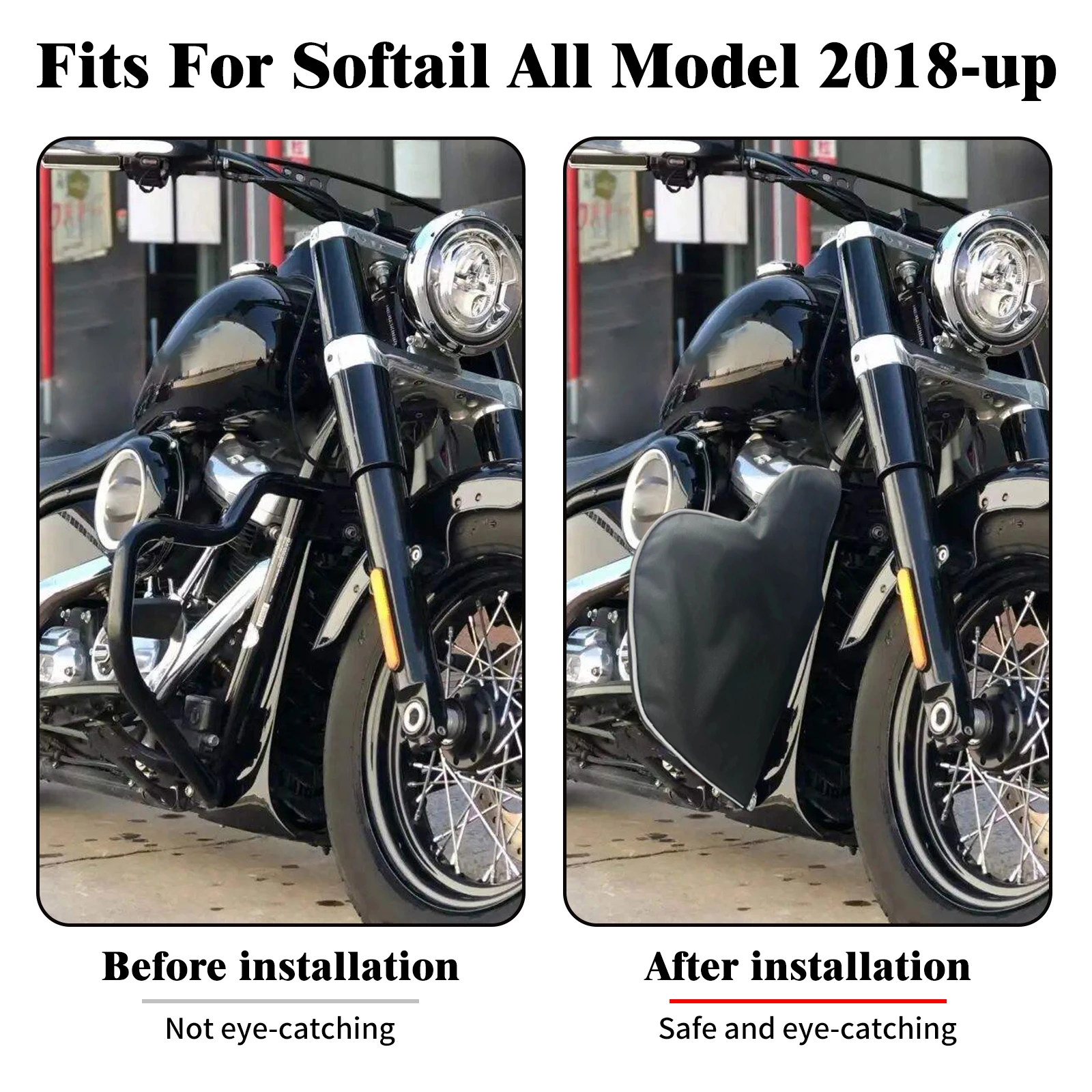 Motorcycle Leg Warmer Bags Soft Lowers Chaps Bags For Harley Softail Slim Street Fat Boy FXDF FXDB 2018-2023 Engine Guard Bags