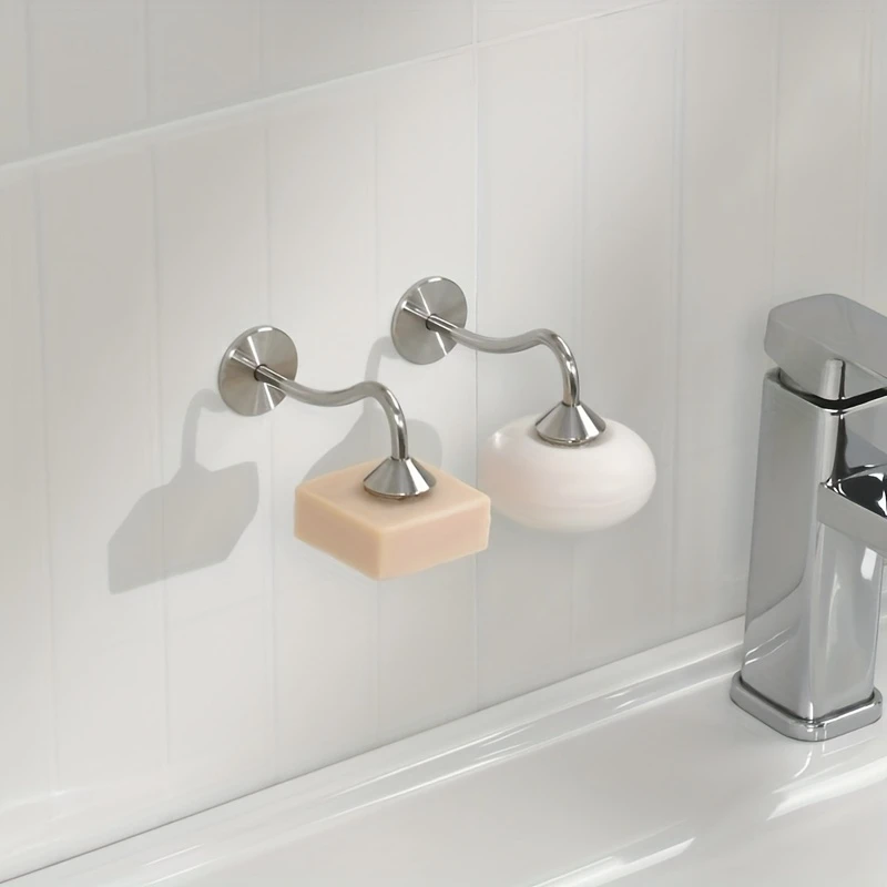 1 قطعة حامل الصابون المغناطيسي الفولاذ المقاوم للصدأ الحائط الذاتي استنزاف طبق الرف للحمام المطبخ غرفة الاستحمام بالوعة المنظم #4