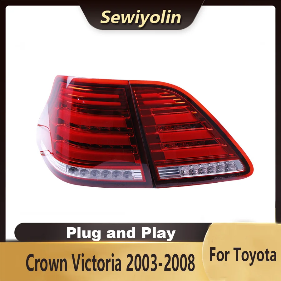 For TOYOTA Crown Victoria 2003-2008 Car Auto PartsAnimation LED Trailer Lights Tail Lamp DRL Signal Automotive Plug And Play