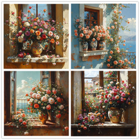 Colorful Bouquet Vase Diamond Painting Mosaic Flower Art Picture Diamond Embroidery Kit Creative Hobbies Home Decoration Gifts