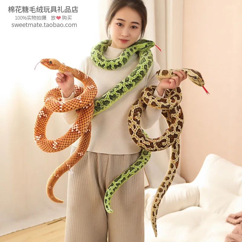 Simulated Fake Snake Plush Toy, Funny Prank Costume Prop, Novelty Stuffed Doll, Weird Gift for Kids Halloween Party Home Decor