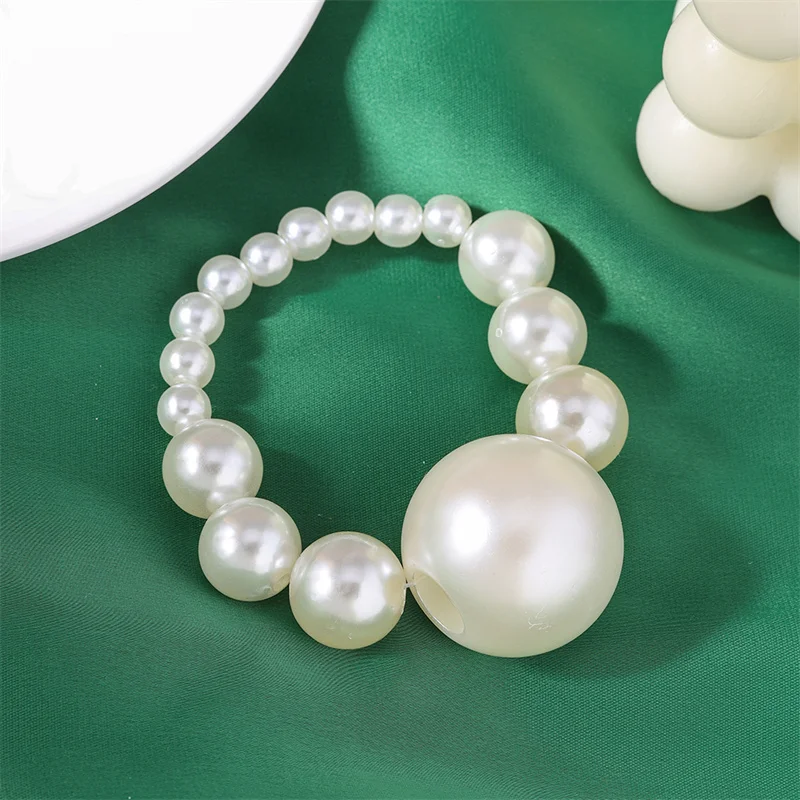 Punk Handgemachte Perlen Armbänder für Frauen Übertreiben Große Metall Ball Armbänder Mädchen Party Fesitval Schmuck Geschenke – Detail 5
