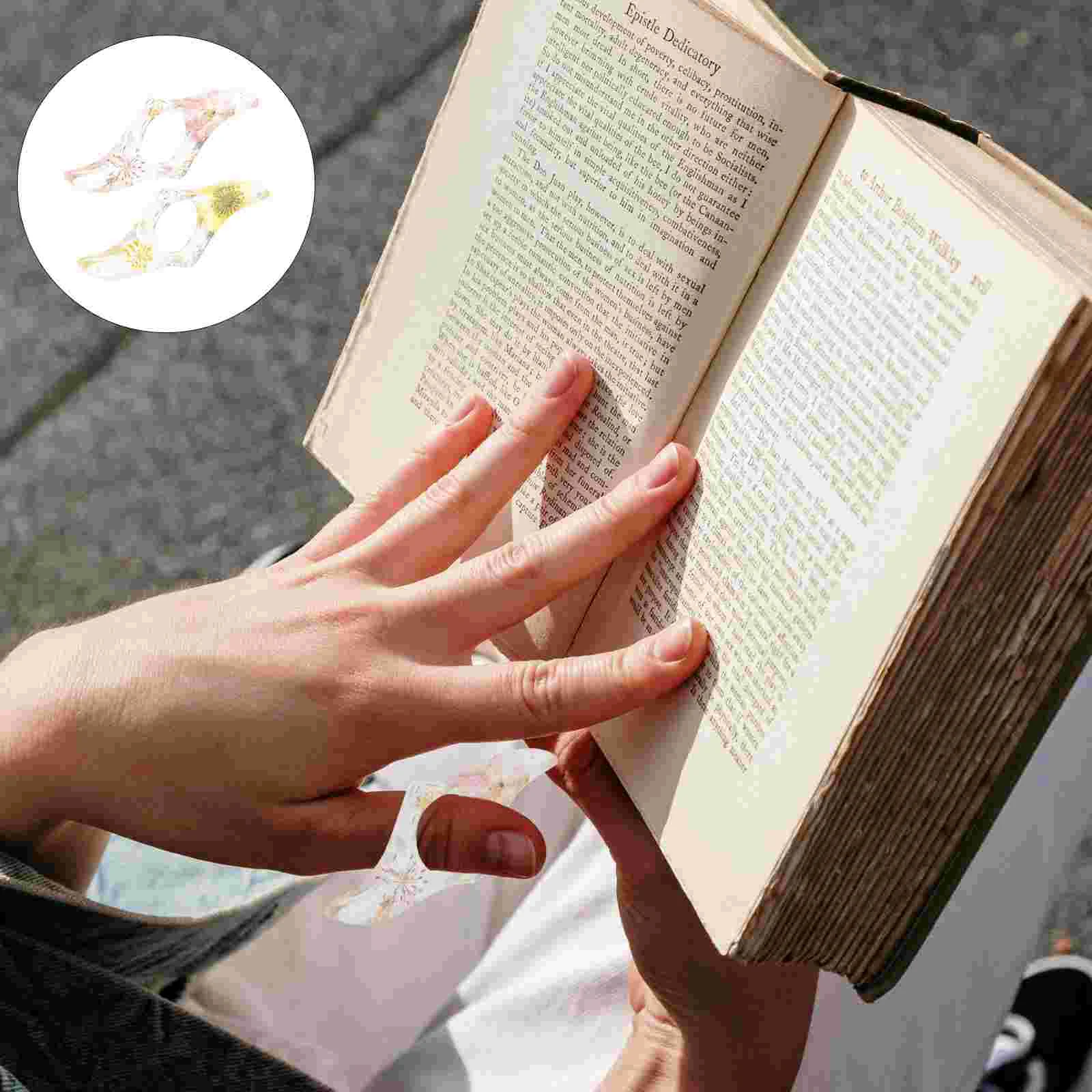 

2 Pcs Page Holder for Reading Book Press Magnetic Bookmarks Hands-free Holders Clear Shelf