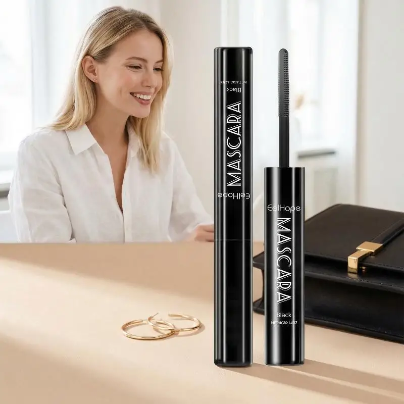 Black Waterproof Mascara 4g Curling Volumizing Smudge Proof Eye Makeup for Travel and Vacations