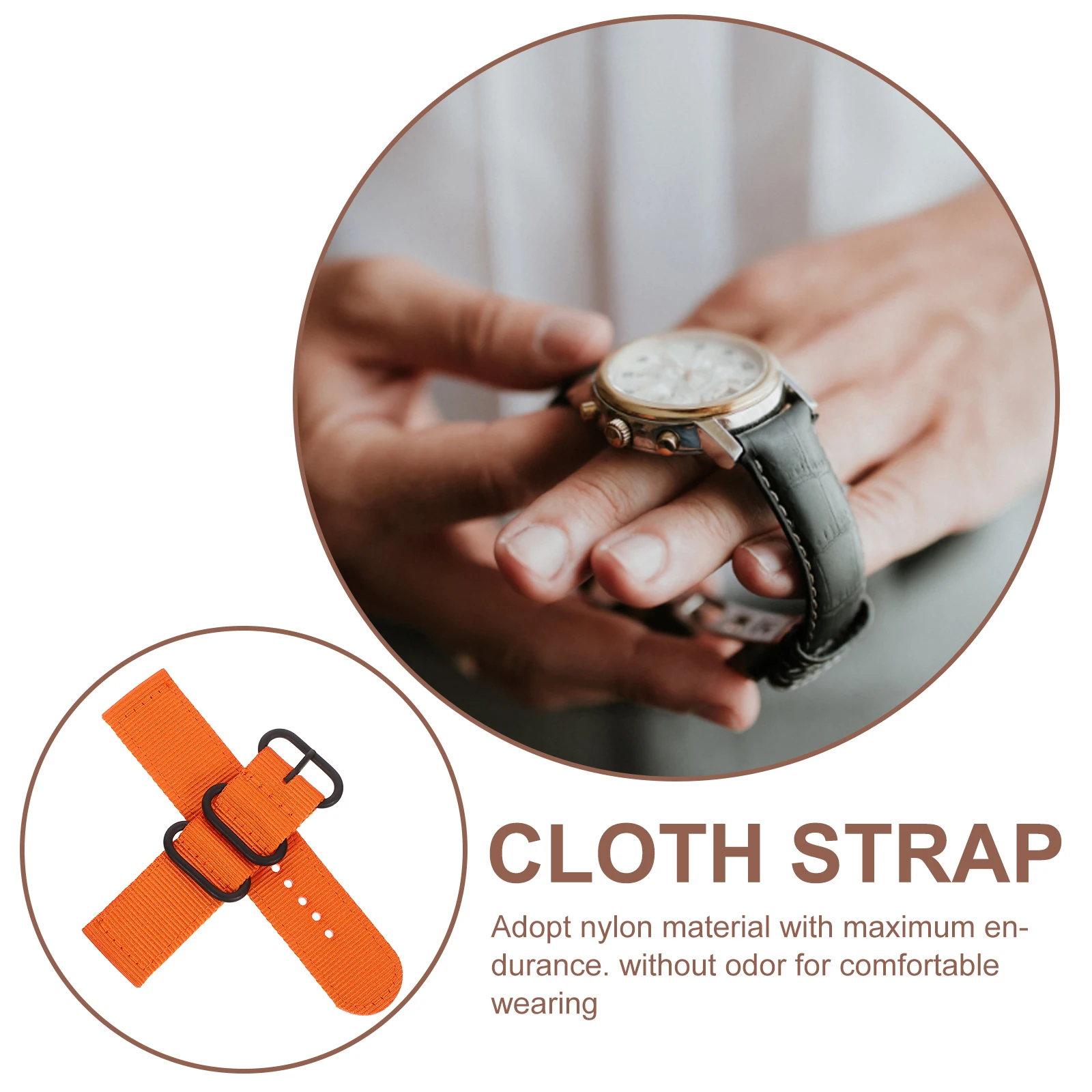 

24Mm Nylon Strap Durable 2-Joint Band Wristband Replacement Strong Stainless Steel Clasp Skin-Friendly Fit For Fitness Swimming