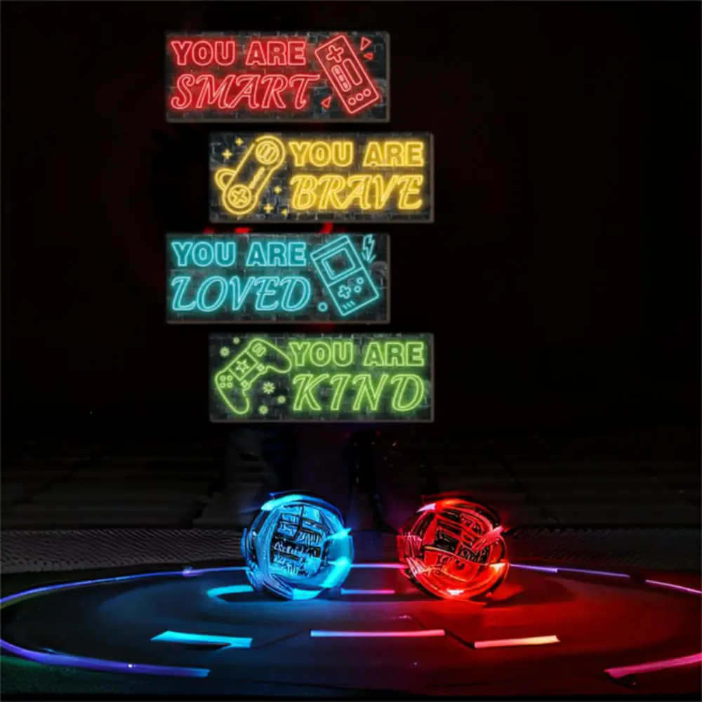 

Creative Cartoon Neon Light Game Sign E-sports American Game Console Wall Ornament Funny Wooden Hanging Board For Boy
