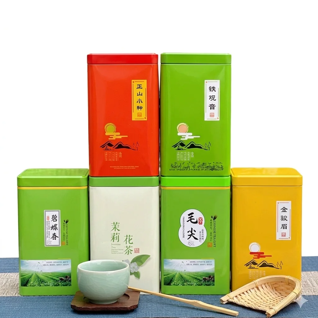 Classic Chinese Tea Canister - Special storage canister for Wuyi Mountain Black Tea and Jin Jun Mei Tea - Sealed packaging 150g