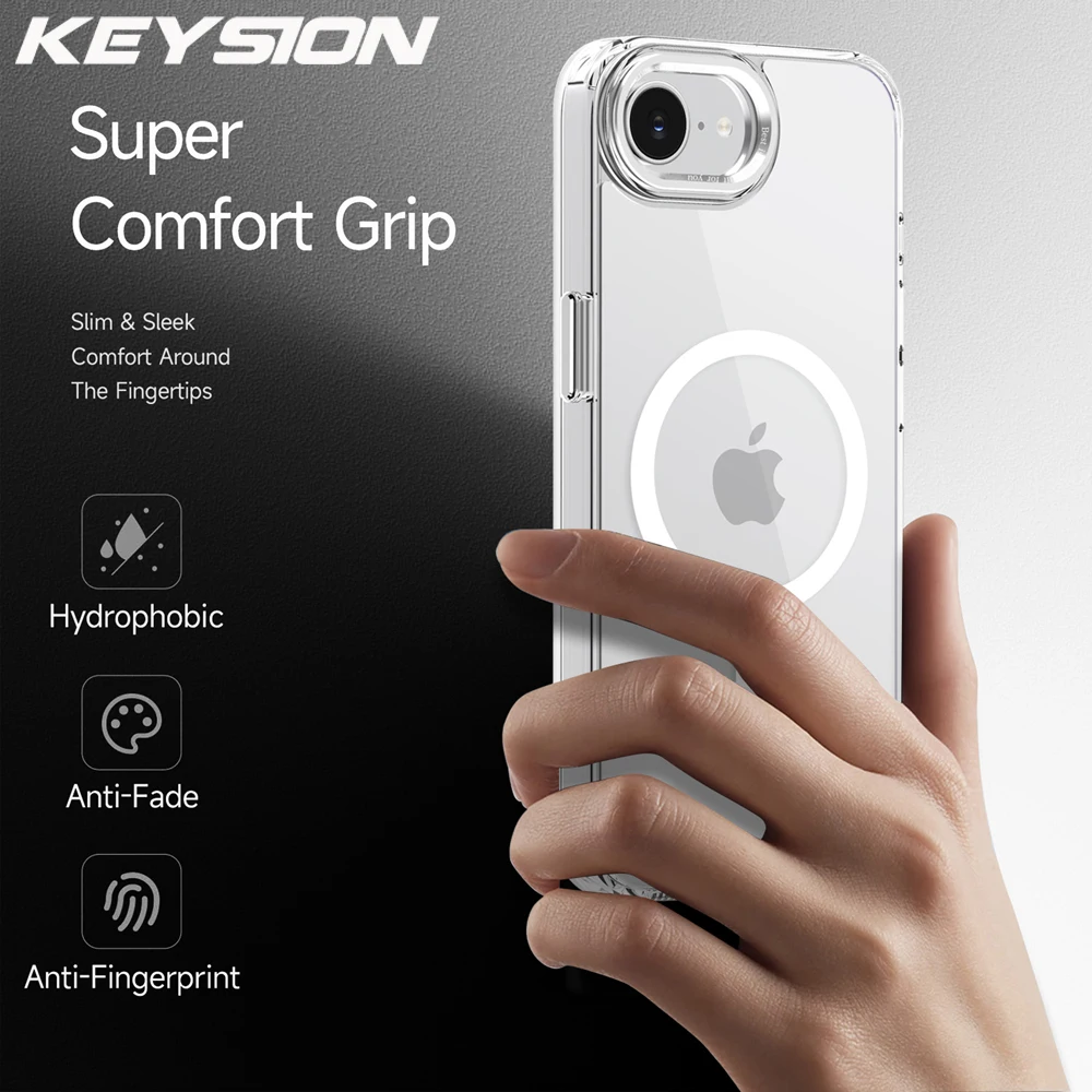 KEYSION Magnetic Transparent Case for iPhone 17e 16e Soft TP