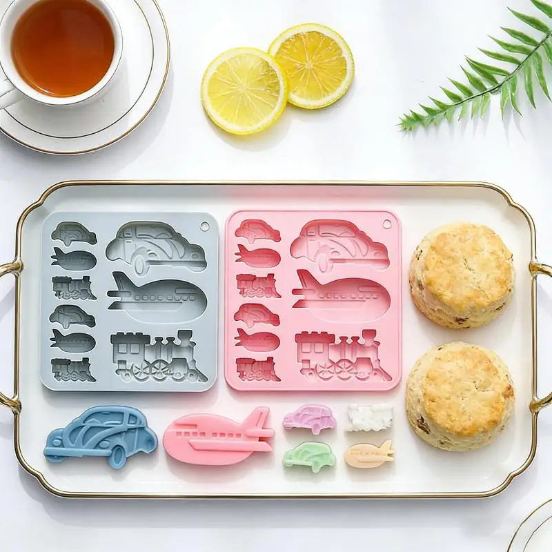 Chocolate Silicone Molds 3D Vintage Car Train Airplane DIY Silicone Fondant Cake Mold Tray Baking Tools For Candy Mousse