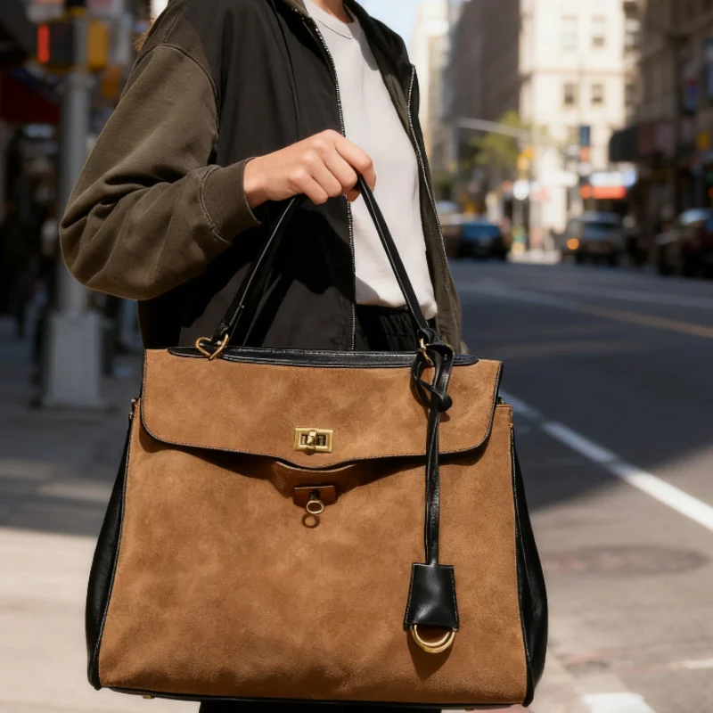 

Luxury Frosted Leather Tote Bag Fashion High-end Large-capacity Women Handbag Commuter Business Briefcase Crossbody Shoulder Bag