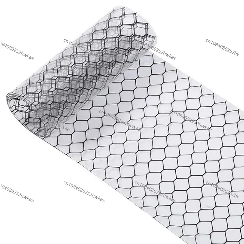 0.3mm 1.37m x 30m Cleanroom Industry Work Black Grid Honeycomb Mesh Clear Antistatic ESD PVC Curtain