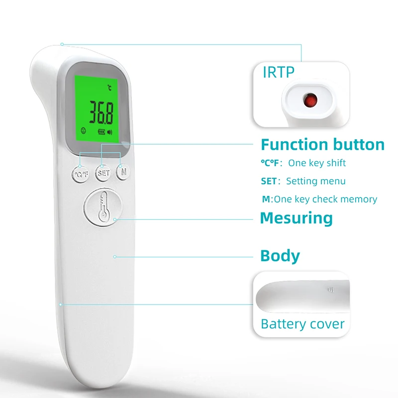 AiQUE Digital Infrared Thermometer Measure Fever Medical Clinical Non-Contact Front Thermometer Body Temperature Baby