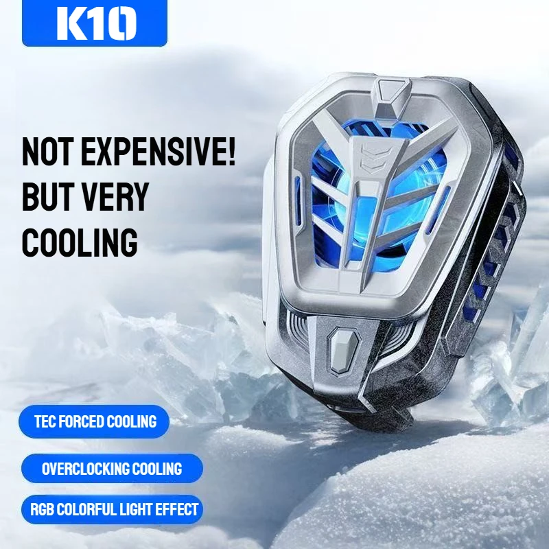 

K10 новый полупроводниковый охлаждающий вентилятор для мобильного телефона с задним зажимом, радиатор, универсальный игровой кулер PUBG для IOS Android, игровые аксессуары