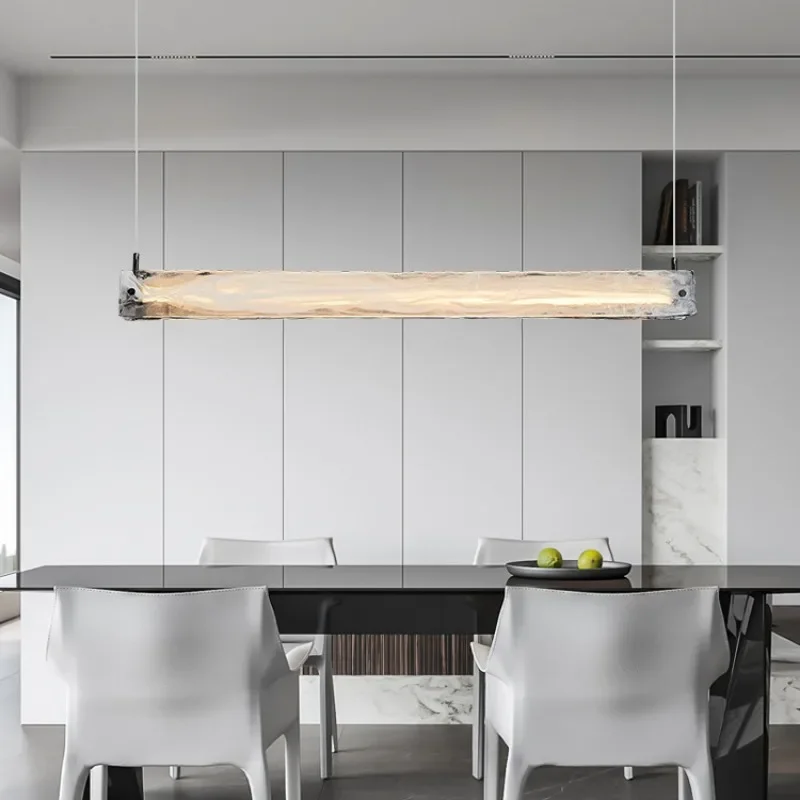 GHJUYIOL Moderno e minimalista ristorante lungo nuvola fendinebbia lampadario in vetro Nordic creativo soggiorno tavolo da pranzo bar lampada artistica