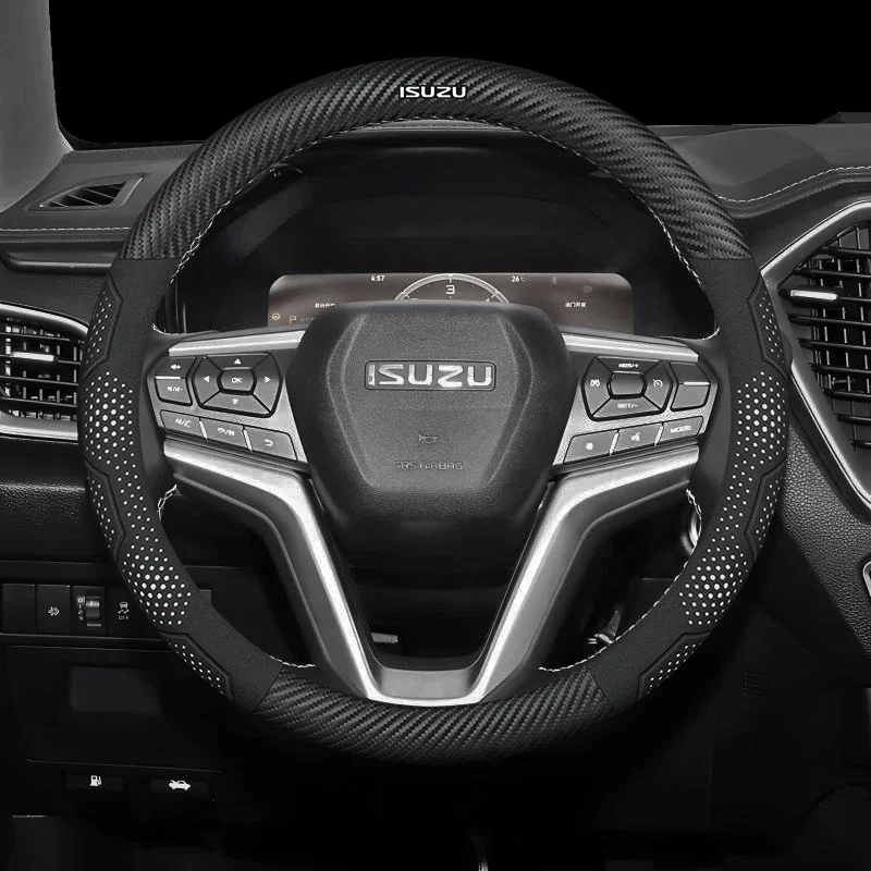 

Car Anti-Slip Steering Wheel Cover For ISUZU D-MAX V-CROSS mu-X TAGA EV Suede Auto Interior Steering Wheel Accessories