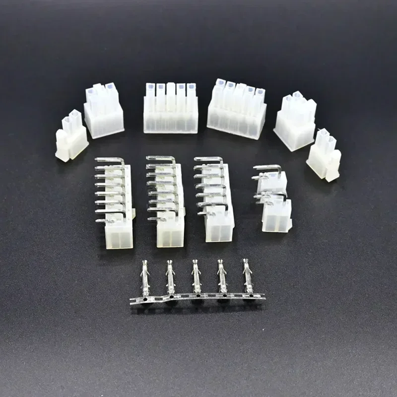 5sets 5557 5569 2P 4P 6P 8P 10P 12P 14P 16P 18P 20P 22P 24P 4.2mm Right Angle Pin Wire Terminals Connector Plug for Car Auto