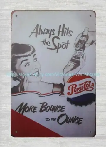 Always Hits the Spot More Bounce to the Ounce Cola metal tin sign-Aluminum