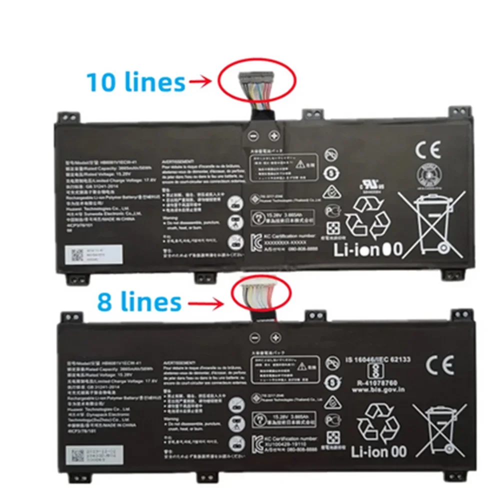 Imagem -04 - Bateria Original do Portátil para Huawei Magicbook Pro 2023 10210u Honor V700matebook d 16hly-w19rp W29 15.28v 56wh Hb6081v1ecw41