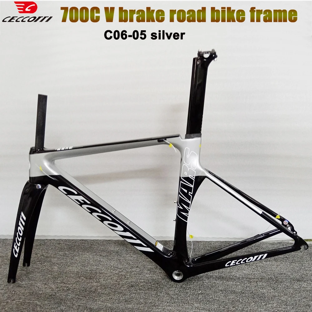 CECCOTTI Factory RF06 Model 700C V Brake Road Bike Frame T1000 Full Carbon Material Max Tires 25mm Bicycle Frameset Thread BB68