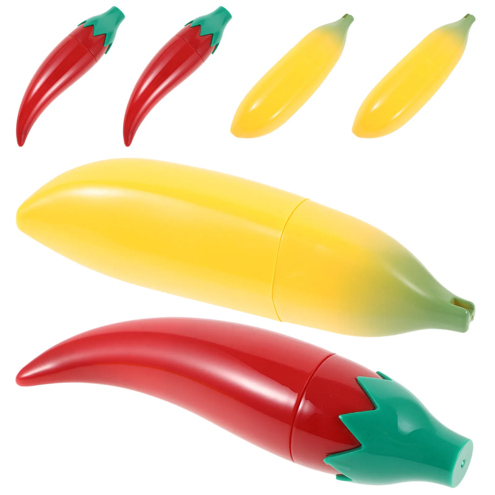 6Pcs Simulation Fruits Needle Storage Box Mini Tool Container for Sewing Beads Crafts Jewelry Organizer Banana Pepper Design - view 4