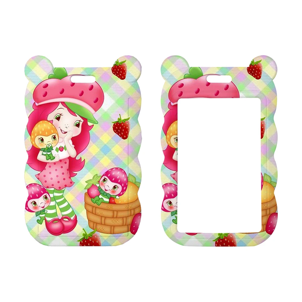 

Berry Lanyards Keychain Animated Cute Girls Pink Cute Badge Holder ID Credit Card Pass Hang Rope Lanyard Keys Accessories Gifts