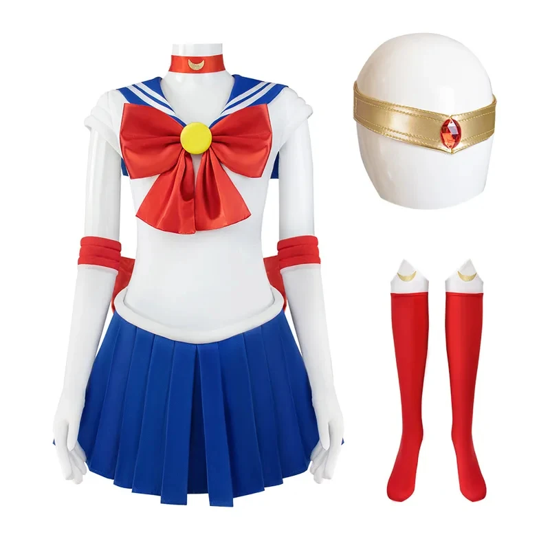 

✠2026✠ Adults Kids Cosplay Anime Sailor Costume Wig Anime Tsukino Dress Halloween Usagi Moo Costumes Suit Wig Loli Clothing Par✠