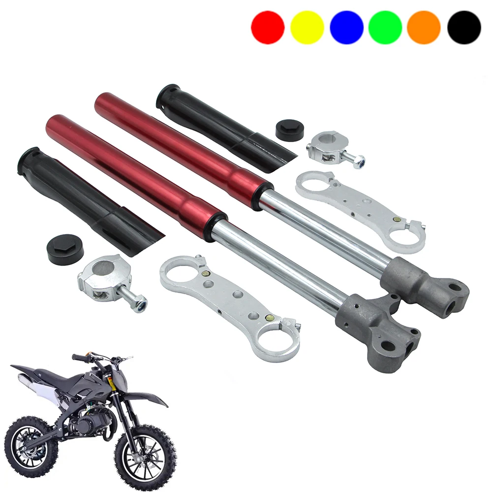Motocross Front Inverted Fork Shock Suspension Kit for 47cc 49cc 2 Stroke Pocket Bike Mini Motorcycle Moped
