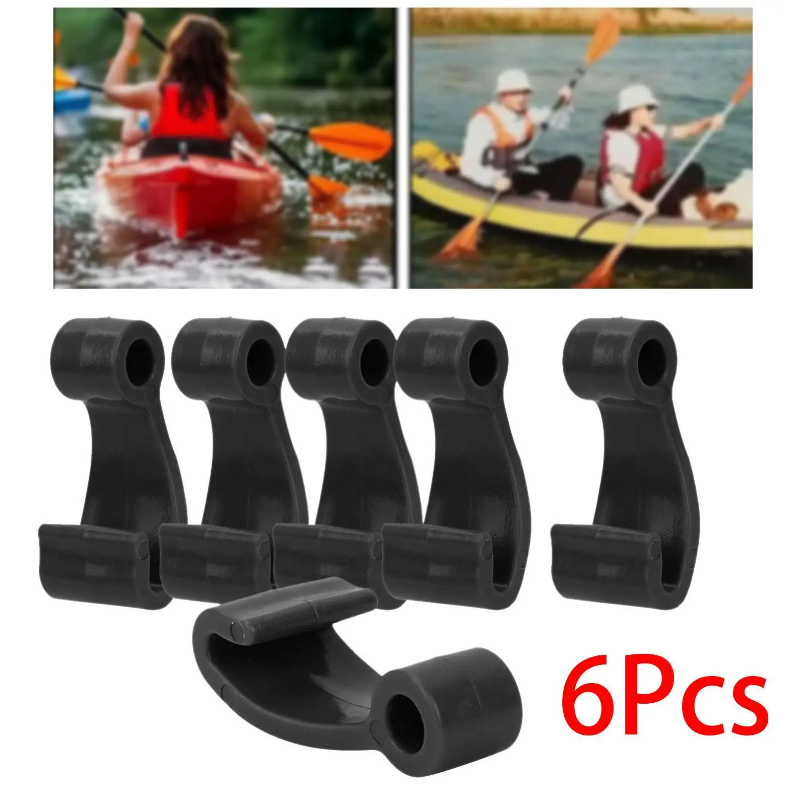 خطاف حاجز قارب كاياك على شكل حرف J من النايلون الأسود للوحة مجداف للرياضات المائية في الزورق #4