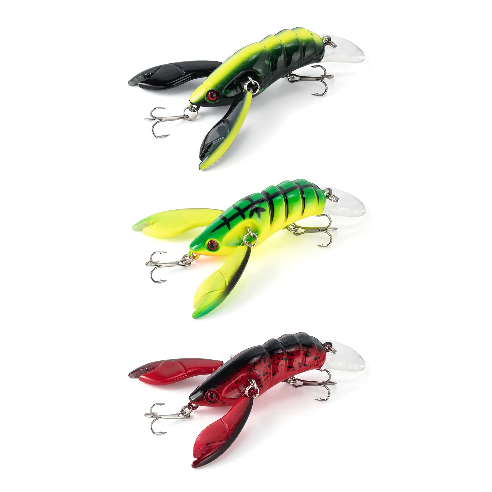 3pcs Crawfish Crankbait Fishing Lure 9g 6.5cm for Bass Trout Walleye Freshwater Treble Hook Hard Bait Crayfish Crawdad