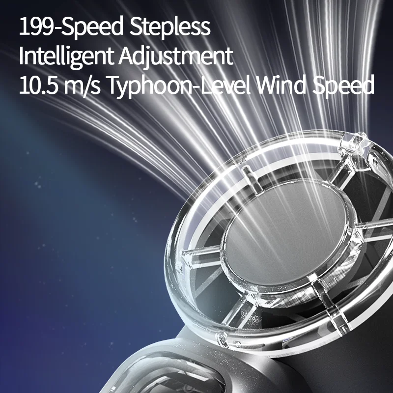 Handheld Mini Fan with 199 Speed Levels and Lighting Lamp Portable Fan for Personal Use with Adjustable Wind Force
