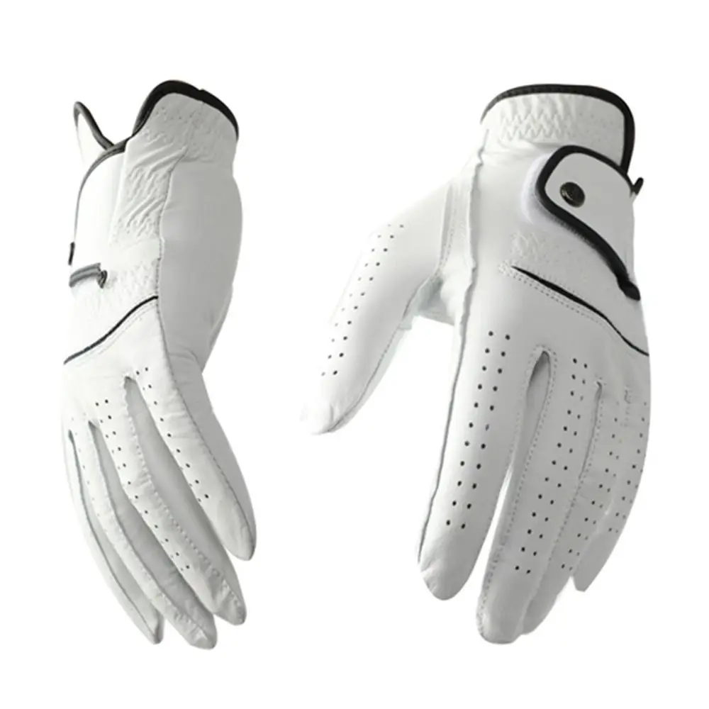 Sheepskin Men's Sports Golf Glove White Breathable Leather Golfing Glove Slip-Resistant Single Left Hand Golf Accessories Male