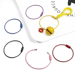 2Pcs 50mm 10 Colors Metal Keychain Tag Rope Wire Cable Loop Screw Lock Gadget Ring Key Keyring Circle Camp Hand Tool Set