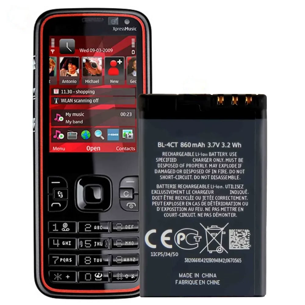 1-10 Stück 3,7V 860mAh, BL-4CT wiederaufladbare Batterie, geeignet für Nokia ISO9001, UN38.3, MSDS, RoHS, CE PSE Handy-Akku