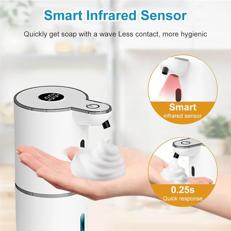 A26T-Automatic Sensor Soap Dispenser Smart Foam Hand Soap Dispenser Rechargeable Digital Display