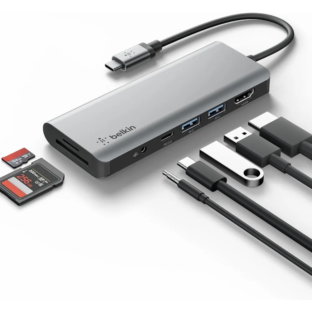 

7-in-1 USB-C Hub with 85W PD, 4K HDMI, Fast Charging for MacBook & Windows Laptops